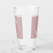Roze Elegant Damask gepersonaliseerd glas (Rechts)