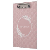 Roze Elegant Damask-klembord Klembord (Links)