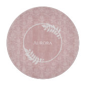 Roze Elegant Damask Personeelsklare snijkaart Snijplank (Voorkant)