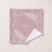 Roze Elegant Damask Persoonlijke set handdoeken (Wasdoekje)