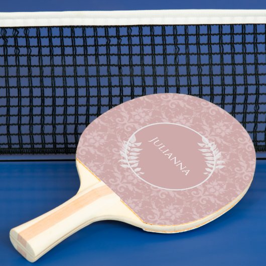 Roze Elegant Damask Ping Pong Paddle Tafeltennisbatje (Insitu)
