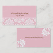 Roze Elegant Damask Visitekaartje (Voorkant / Achterkant)