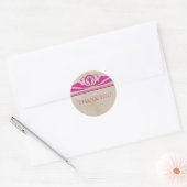 Roze Elegant Deco Dank je Stickers (Envelop)