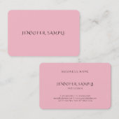  Roze Elegant Eenvoudig Modern Eenvoudig Luxe Top Visitekaartje (Voorkant / Achterkant)