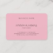  Roze Elegant Eenvoudig Modern Eenvoudig Luxe Top Visitekaartje (Achterkant)