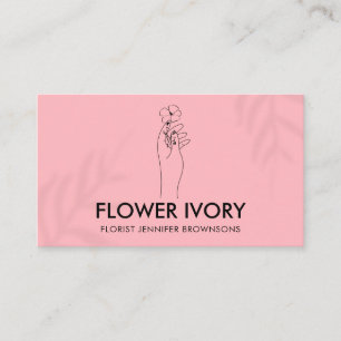 Roze elegant eenvoudige, schone klep visitekaartje