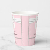 Roze Elegant Fancy Tiffany Baby shower servies Papieren Bekers (Rechts)