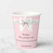 Roze Elegant Fancy Tiffany Baby shower servies Papieren Bekers (Voorkant)