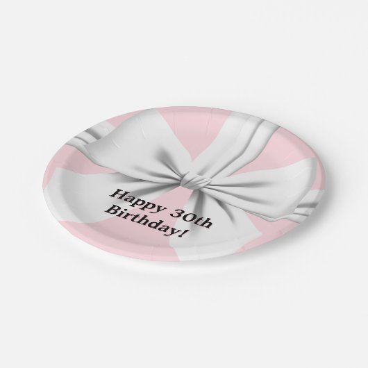 Roze Elegant Fancy Tiffany Verjaardagsservies Papieren Bordje (Gekanteld)