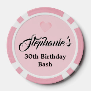 Roze Elegant Fancy Tiffany Verjaardagsservies Poker Chips