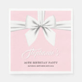 Roze Elegant Fancy Tiffany Verjaardagsservies Servet (Voorkant)