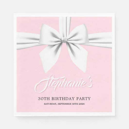 Roze Elegant Fancy Tiffany Verjaardagsservies Servet (Voorkant)