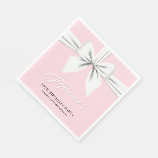 Roze Elegant Fancy Tiffany Verjaardagsservies Servet (Hoek)