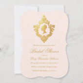 Roze  Elegant Faux Gold Crest Vrijgezellenfeest Kaart (Voorkant)