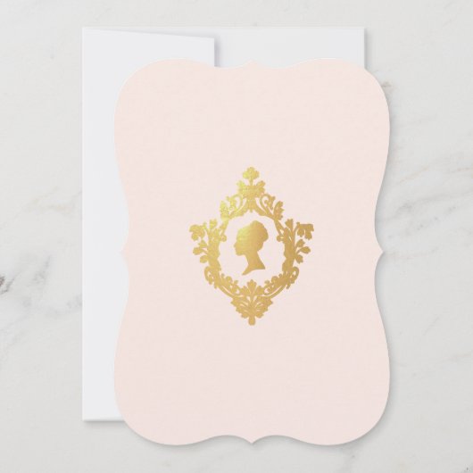 Roze  Elegant Faux Gold Crest Vrijgezellenfeest Kaart (Achterkant)