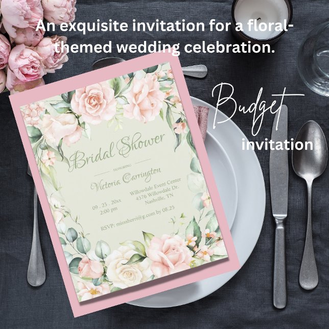 Roze Elegant Floral Budget Vrijgezellenfeest (Creator heeft geüpload)