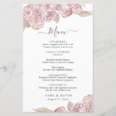 Roze Elegant Floral Vanilla Wedding Menu (Voorkant)