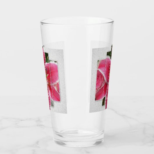 Roze Elegant Floral Waterverf Flowers Glas (Links)