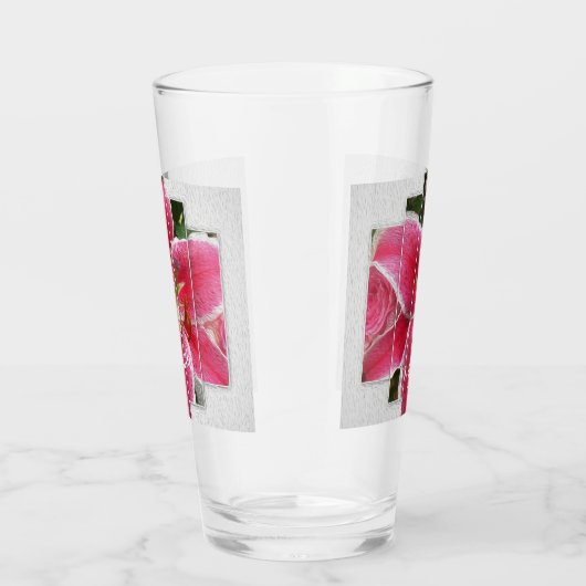 Roze Elegant Floral Waterverf Flowers Glas (Rechts)