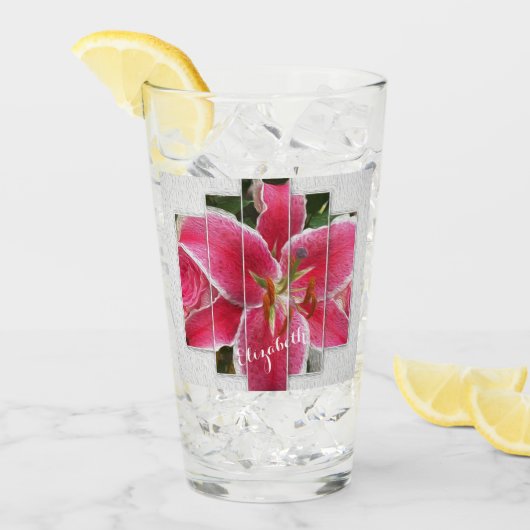 Roze Elegant Floral Waterverf Flowers Glas (Voorkant ijs)