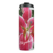 Roze Elegant Floral Waterverf Flowers Thermosbeker (Voorkant)