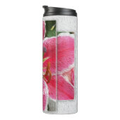 Roze Elegant Floral Waterverf Flowers Thermosbeker (Geroteerd rechts)