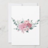 Roze Elegant Floral Waterverf Rustic Boho Wedding Kaart (Achterkant)
