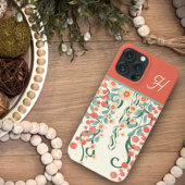 Roze Elegant Floral Whimsical Initiaal Inspirivity Case-Mate iPhone Case