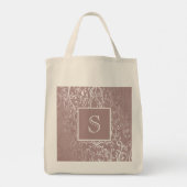 Roze Elegant Flourish Monogram Canvas tas (Achterkant)