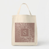 Roze Elegant Flourish Monogram Canvas tas (Voorkant)