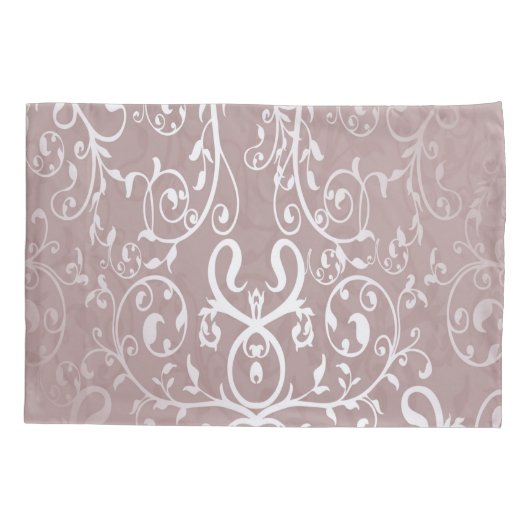 Roze Elegant Flourish Monogram Kussensloop (Achterkant)