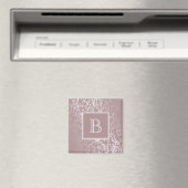 Roze Elegant Flourish Monogram Magnet (Insitu (Vaatwasser))