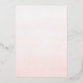 Roze Elegant Flowers Gold Greenery Vrijgezellenfee Folie Uitnodiging (Achterkant)