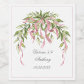 Roze Elegant , gepersonaliseerd Grieks huwelijk Wijn Etiket (Enkel label)