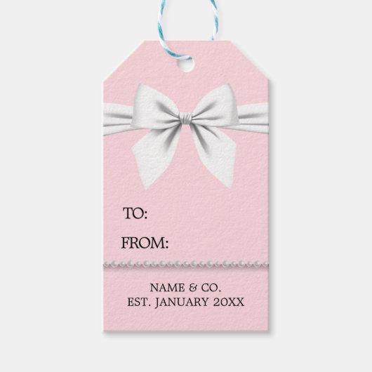 Roze Elegant Glam Tiffany Event Dank u gastvrouw Cadeaulabel (Voorkant)