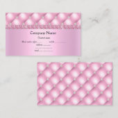 Roze elegant halfglanzend visitekaartje diamonte (Voorkant / Achterkant)