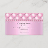 Roze elegant halfglanzend visitekaartje diamonte (Voorkant)