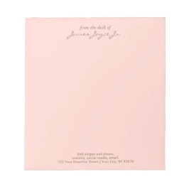 Roze elegant handgeschreven stijlvol vanaf het bur notitieblok