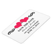 Roze elegant harten sparen de Magnet van de Datum Magneet (Linkerzijde)