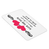 Roze elegant harten sparen de Magnet van de Datum Magneet (Rechterzijde)