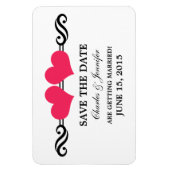 Roze elegant harten sparen de Magnet van de Datum Magneet (Verticaal)