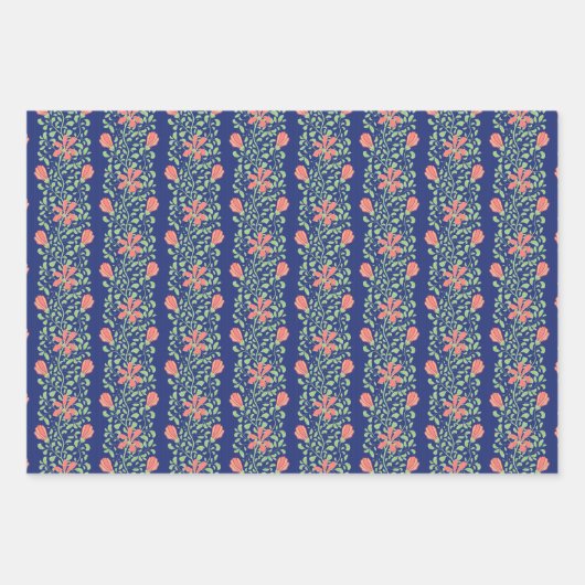 Roze Elegant  Jasmijn Bloemen Patroon Set Inpakpapier Vel (Voorkant 3)