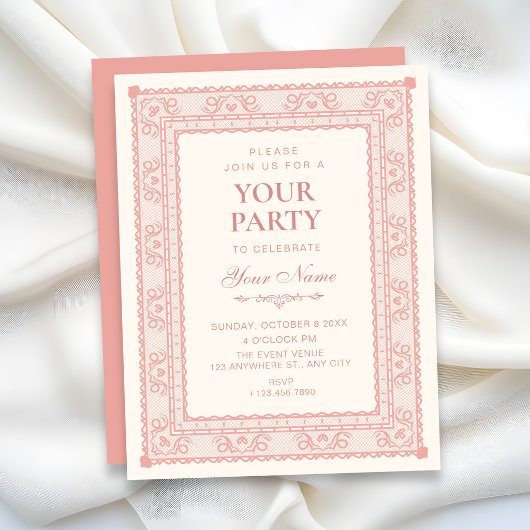 Roze elegant kaart
