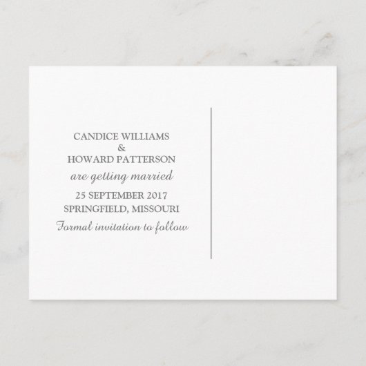 Roze Elegant kant Opslaan het Briefkaart Datum (Achterkant)