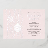 Roze Elegant Kerstfeest Zakelijke vakantie Folie Uitnodiging (Voorkant)