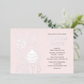 Roze Elegant Kerstfeest Zakelijke vakantie Folie Uitnodiging (Staand Voorkant)