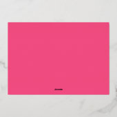 Roze Elegant Kerstfeest Zakelijke vakantie Folie Uitnodiging (Achterkant)