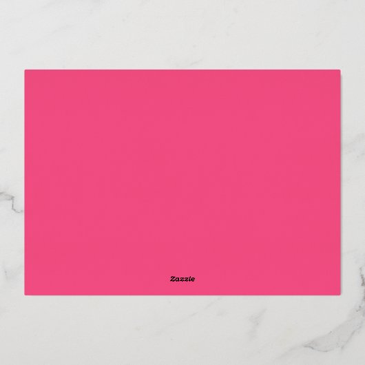 Roze Elegant Kerstfeest Zakelijke vakantie Folie Uitnodiging (Achterkant)