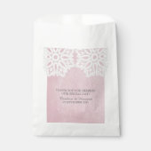 Roze Elegant Lace Favor Bags Bedankzakje (Voorkant)