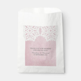 Roze Elegant Lace Favor Bags Bedankzakje